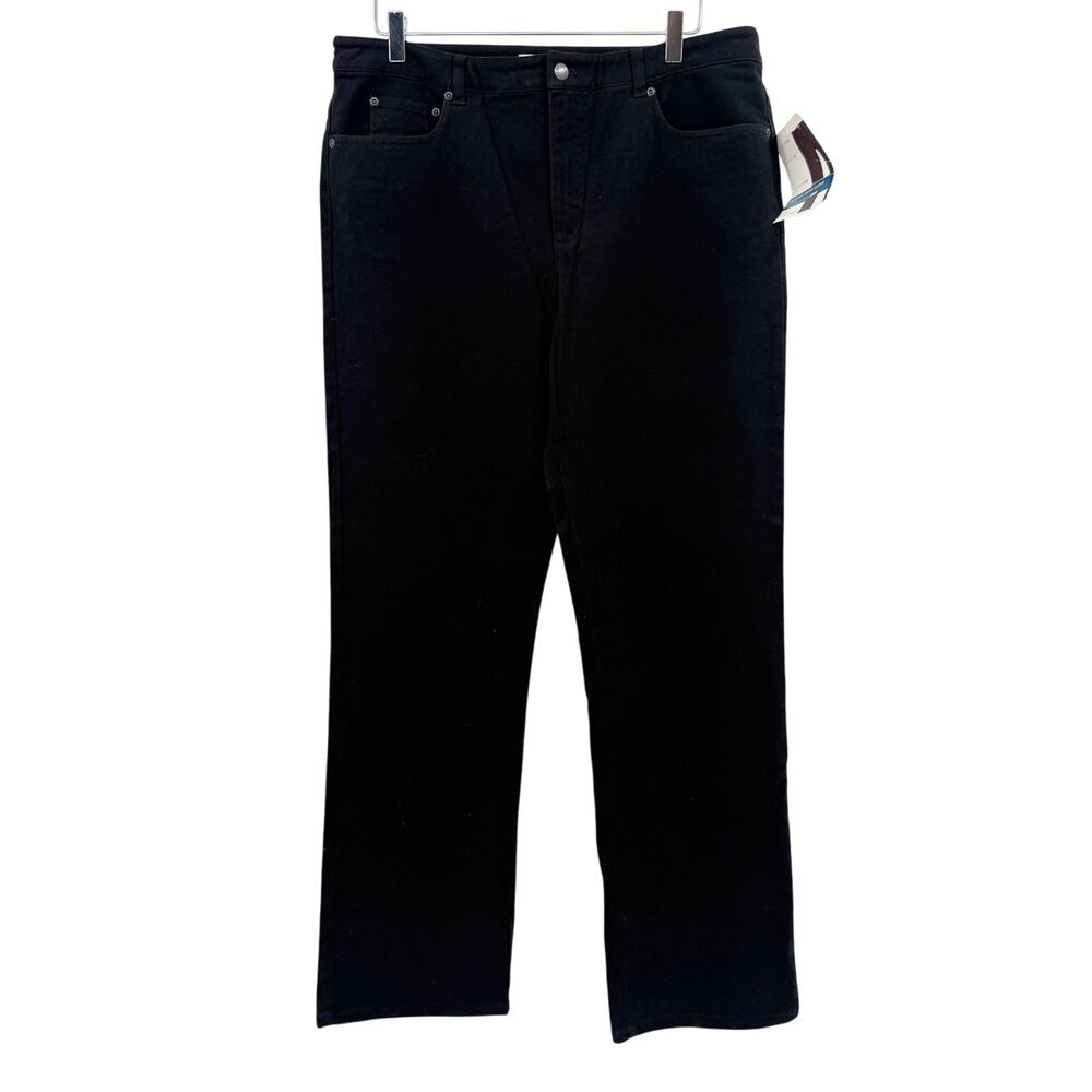 Jones New York black Shape Control denim Jeans women's 14 straight leg pants NEW - Picture 3 of 7